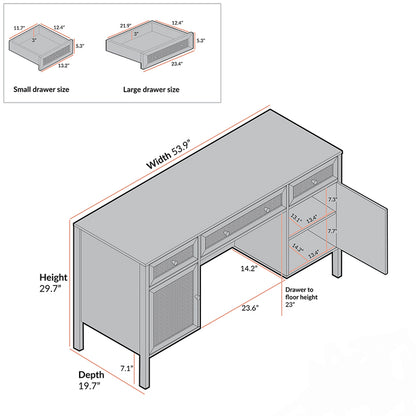 Mango Wooden Table | Modern Rattan Table - Dhonii by Akway