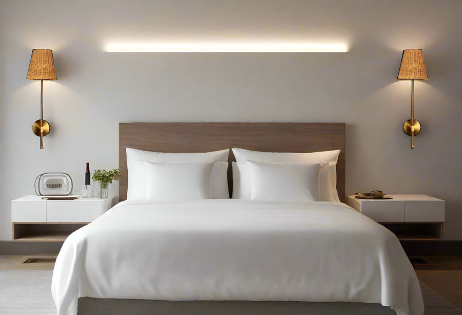 Cane Wall Light For Living Room | Bamboo Wall Lamp - Isha - Akway Lighting > Wall Lamps & Sconces (Image 4)