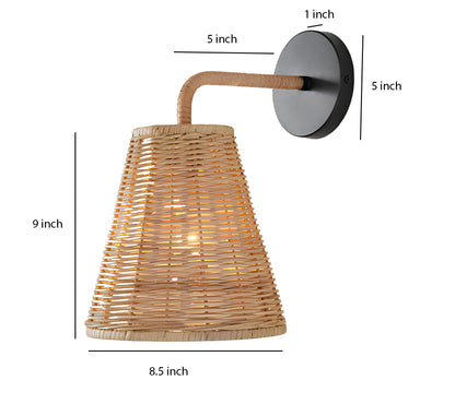 Bamboo Wall lamps For Living Room | Rattan Wall scones | Wicker Wall Lamps | Cane Wall Scones - Kashvi