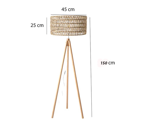 Rattan Floor Lamp | Bamboo Floor Lamp | Cane Floor Lamp - Lavya by Akway - Image 5