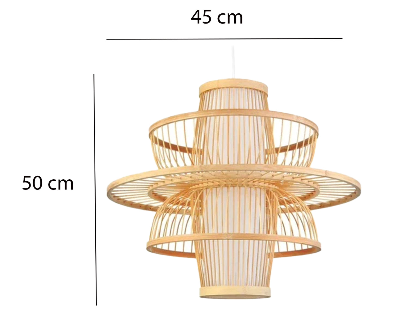 Bamboo Lamp for Living Room | Rattan Pendant light | Cane ceiling light - Ganesh