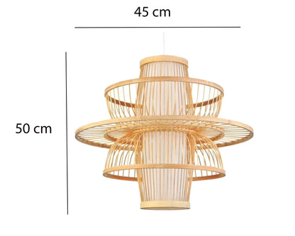 Bamboo Lamp for Living Room | Rattan Pendant light | Cane ceiling light - Ganesh