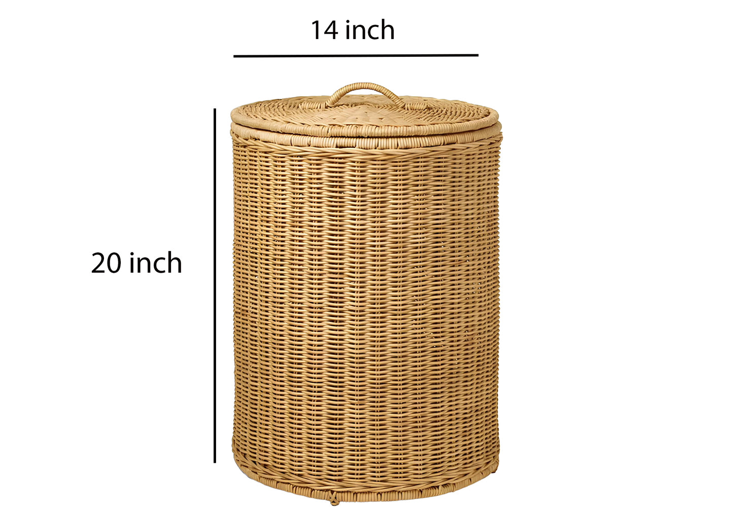 Rattan Laundry Basket | wicker basket with lid | Bamboo toy Storage basket - Dasya - Akway Uncategorized (Image 6)