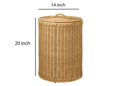 Rattan Laundry Basket | wicker basket with lid | Bamboo toy Storage basket - Dasya - Akway Uncategorized (Image 6)
