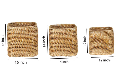 Rattan Planter | Cane Laundry Bin | Bamboo toy Storage - Navya