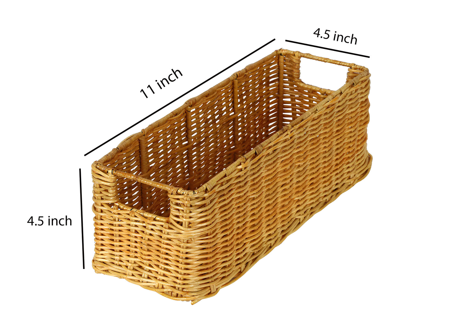 AKWAY Handmade Wicker Basket Bathroom Vanity Tray, Wicker Kitchen Counter top Storage Shelf Coffee Table Decorative Tray Cosm