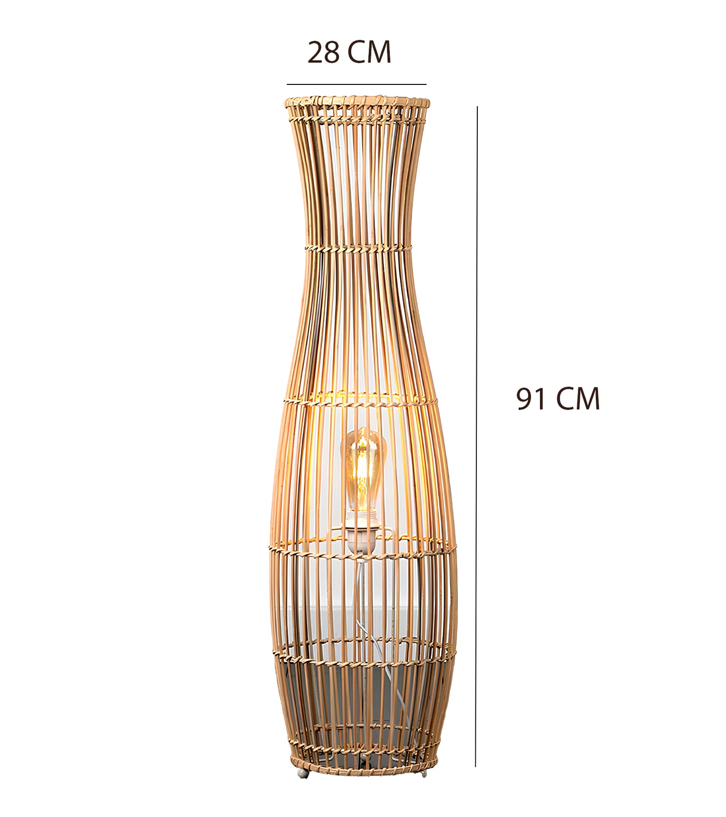 Rattan Floor Lamp | Bamboo Floor Lamp | Cane Floor Lamp - Samaya