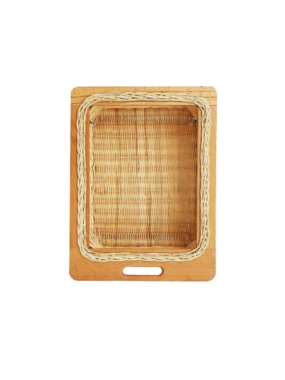 Wicker Basket for Modular Kitchen | Pull Out Wicker Basket 16.5 x 20 x 8 - Saira - Akway