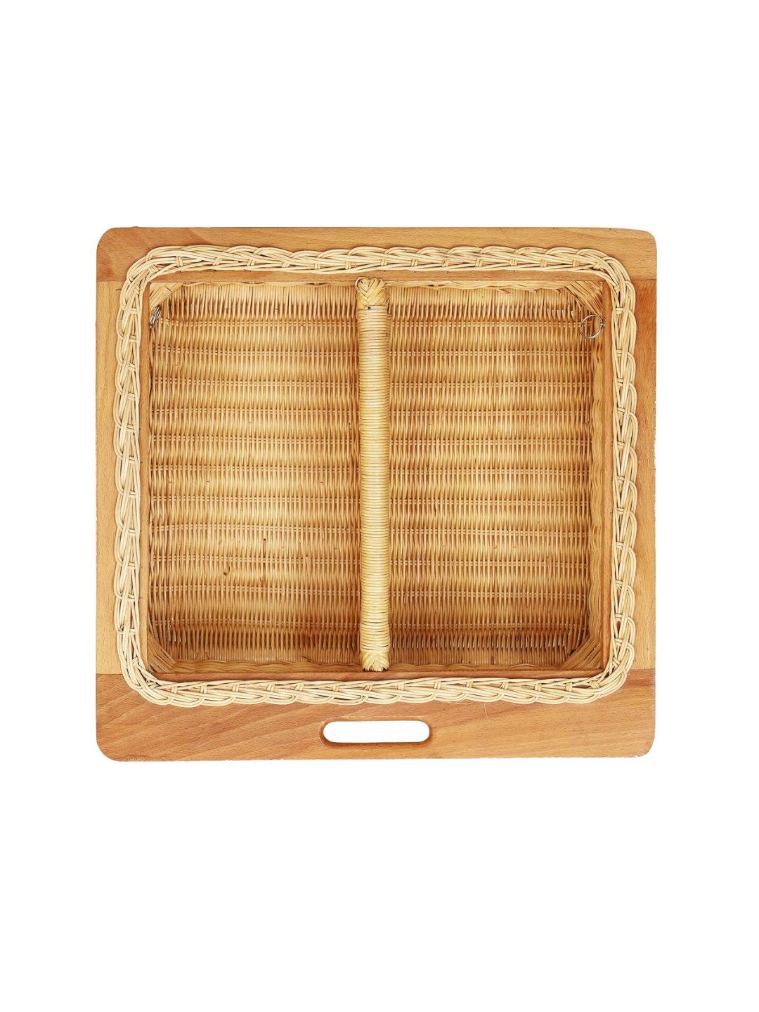 Wicker Basket for Kitchen | Bamboo Basket 21 x 20 x 8 - Sanika - Akway