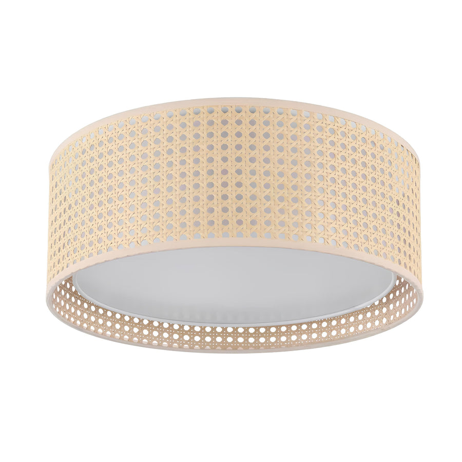 Rattan Ceiling Flush Mount Lamp for Living Room | Wicker Pendant light | Cane ceiling light - Kilash - Akway Uncategorized (I