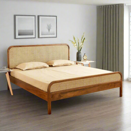 Rattan & Cane Bed for Bedroom - Aahana