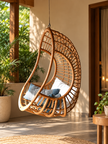 Bamboo Swing Chairs for Outdoor | Cane Swing Chairs - Adah by Akway - Furniture > Swing Chairs