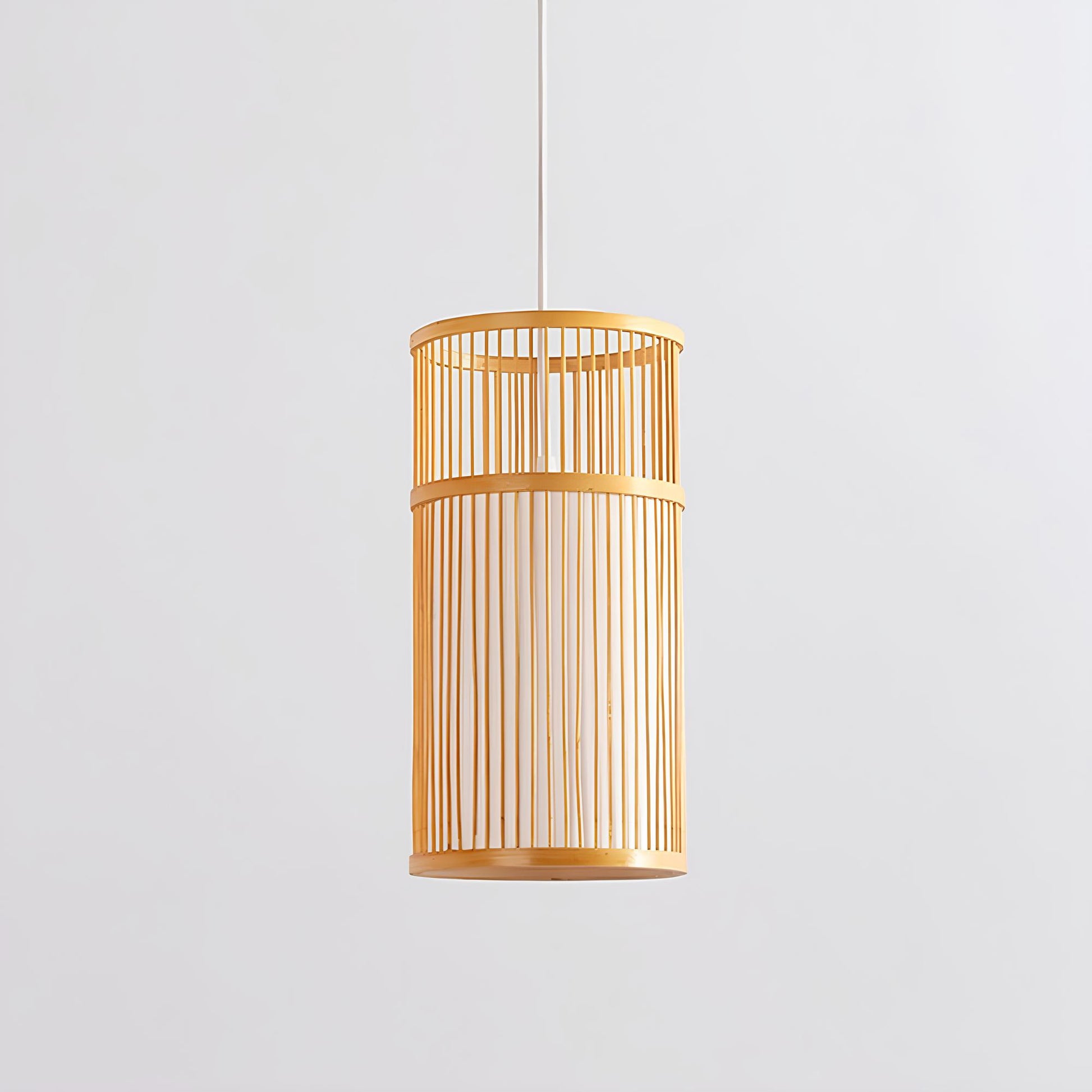 Bamboo Lamp for Living Room | Rattan Pendant light | Cane ceiling light - Srinidhi - Akway