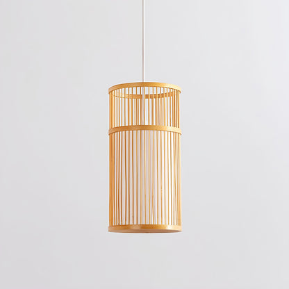 Bamboo Lamp for Living Room | Rattan Pendant light | Cane ceiling light - Srinidhi - Akway