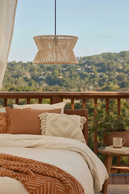 Rattan Seagrass Paper Raffia Kauna Grass Wicker Lamp Ceiling lamp -Amani by Akway - Image 3