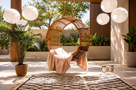 Bamboo Swing Chairs for Outdoor | Cane Swing Chairs - Anaisha by Akway - Furniture > Swing Chairs