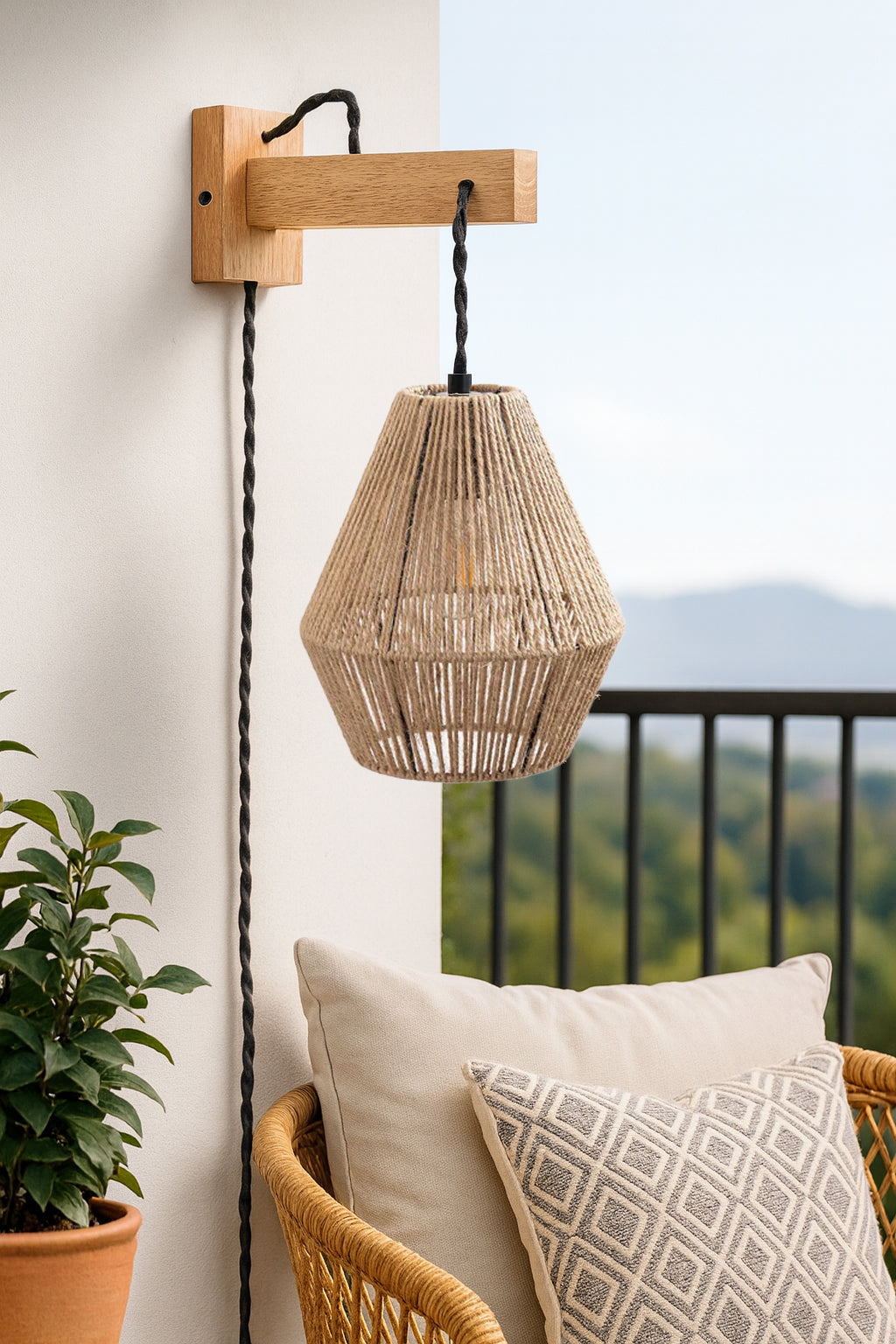 Bamboo Wall lamps For Living Room | Rattan Wall scones | Wicker Wall Lamps | Cane Wall Lamps - Anala