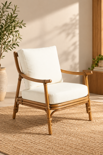 Cane Chair for Lounge | Bamboo Chairs for Garden - Anala by Akway - Furniture > Chairs