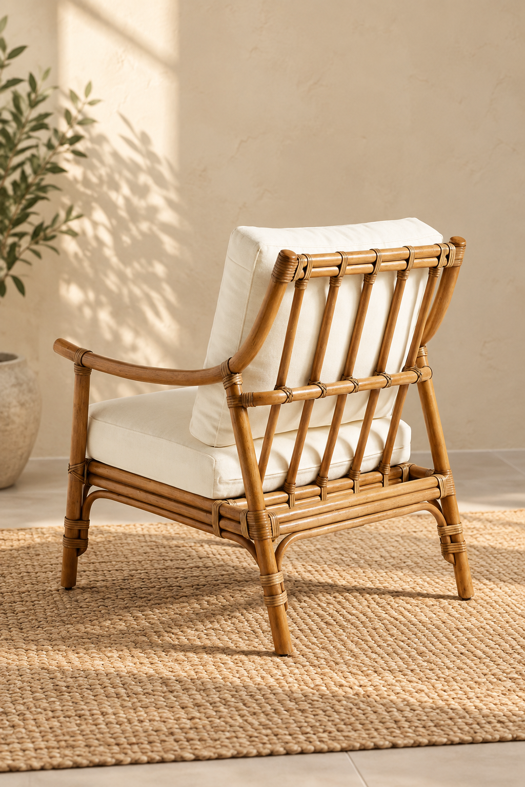 Cane Chair for Lounge | Bamboo Chairs for Garden - Anala by Akway - Furniture > Chairs