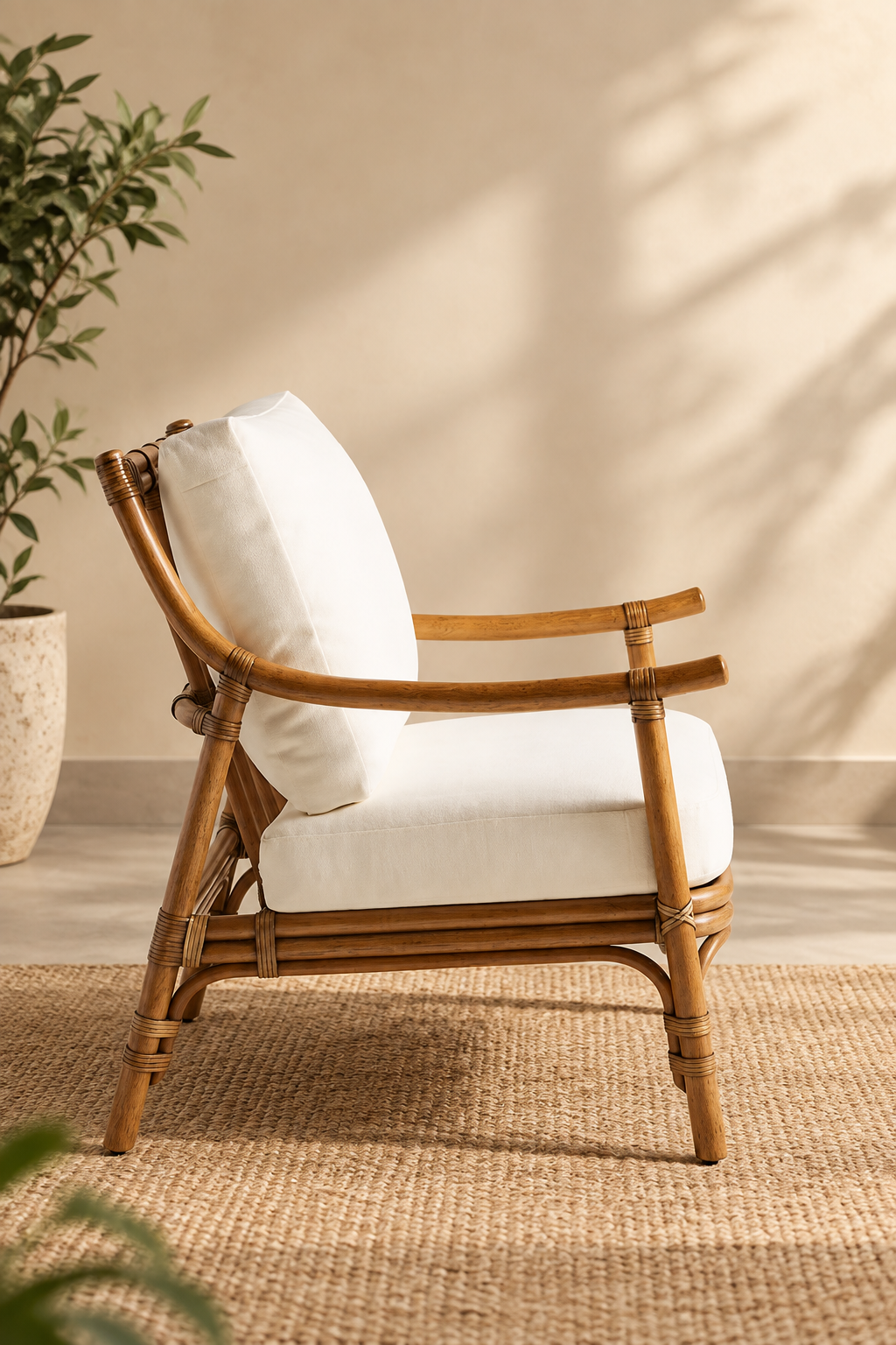 Cane Chair for Lounge | Bamboo Chairs for Garden - Anala by Akway - Furniture > Chairs