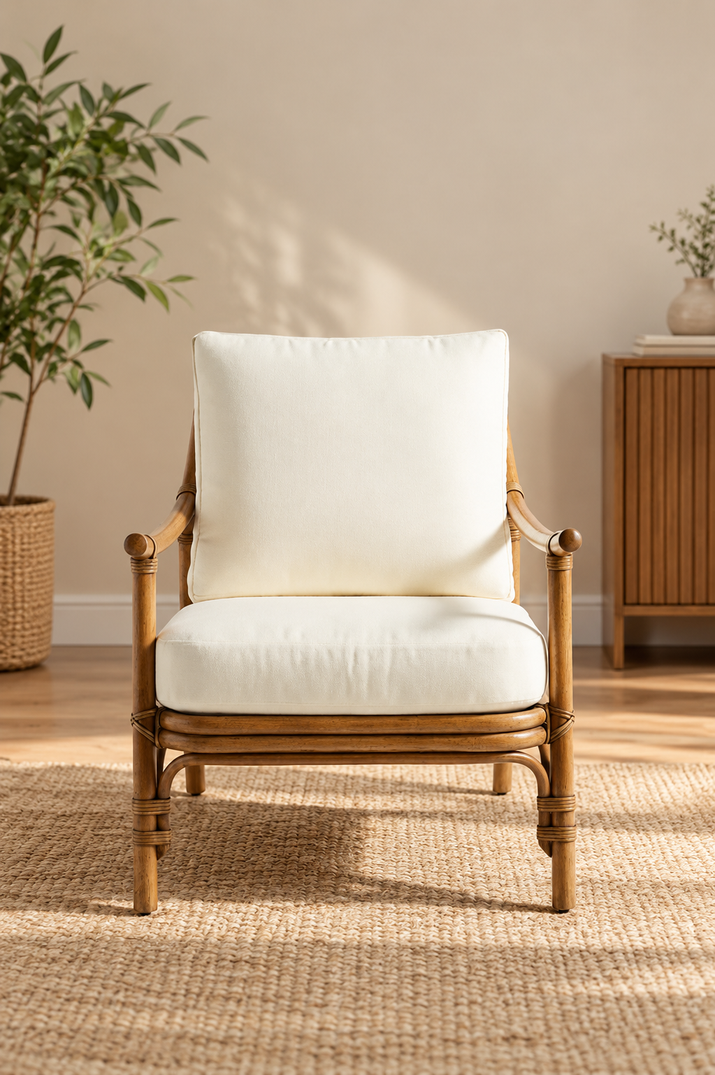 Cane Chair for Lounge | Bamboo Chairs for Garden - Anala by Akway - Furniture > Chairs