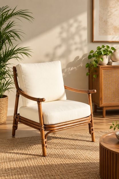 Cane Chair for Lounge | Bamboo Chairs for Garden - Anala by Akway - Furniture > Chairs