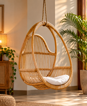 Bamboo Swing Chair for Patio & Balcony | Rattan Hanging Chair - Anala