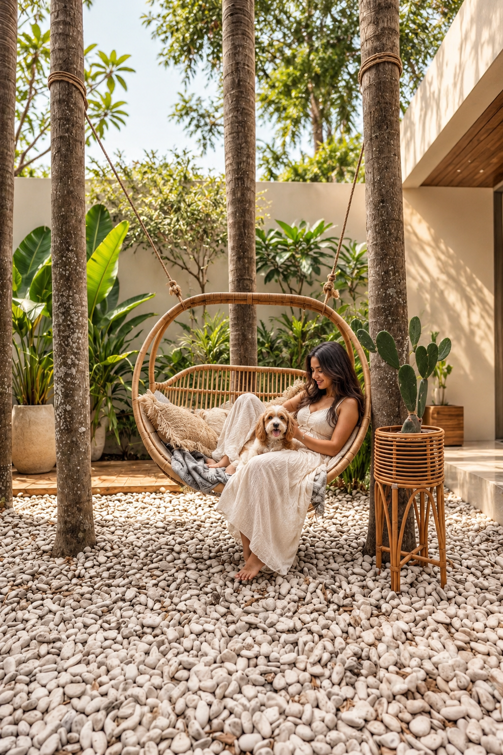 Bamboo Swing Chairs for Outdoor | Cane Swing Chairs - Ananya by Akway - Furniture > Swing Chairs