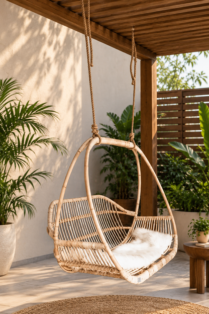 Bamboo Swing Chairs for Outdoor | Cane Swing Chairs - Ananya by Akway - Furniture > Swing Chairs
