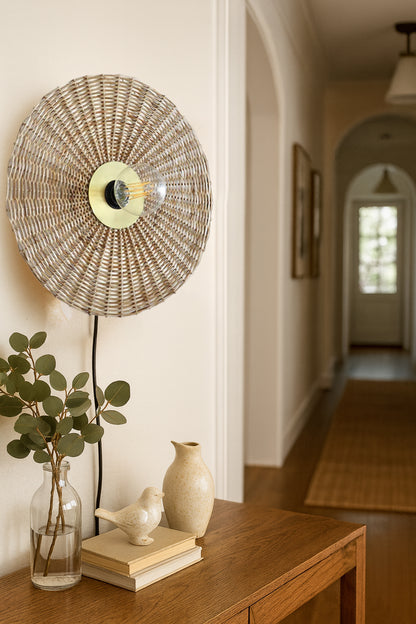 Bamboo Wall lamps For Living Room | Rattan Wall scones | Wicker Wall Lamps | Cane Wall Lamps - Asmee by Akway - Image 2