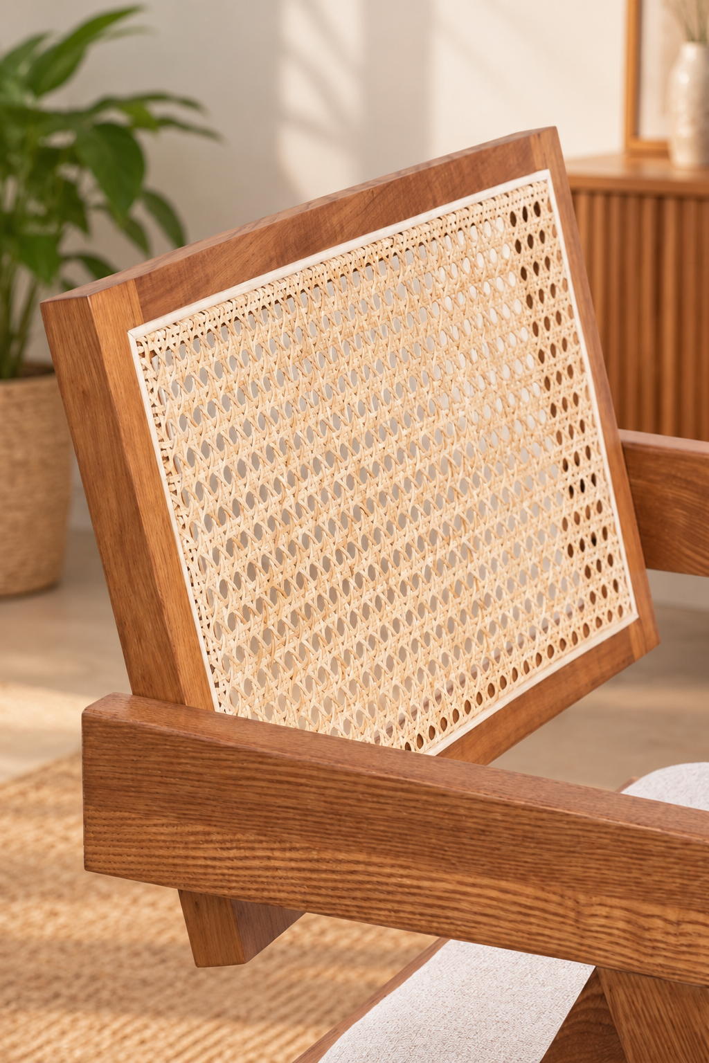 Rattan Dining Chair Teak Wood Finish - Avni by Akway - Furniture > Chairs