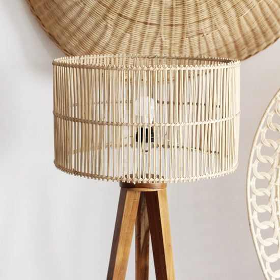 Rattan Floor Lamp | Bamboo Floor Lamp | Cane Floor Lamp - Aamya by Akway - Lighting > Floor Lamps