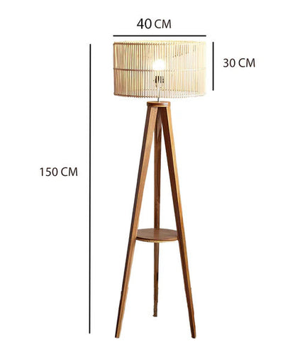 Rattan Floor Lamp | Bamboo Floor Lamp | Cane Floor Lamp - Aamya by Akway - Lighting > Floor Lamps