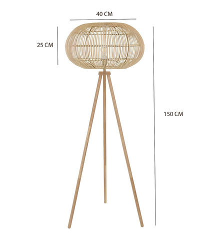 Rattan Floor Lamp | Bamboo Floor Lamp | Cane Floor Lamp - Gajjala by Akway - Lighting > Floor Lamps