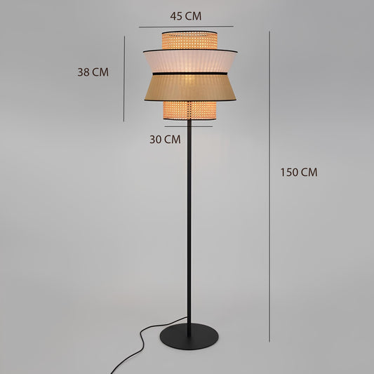 Rattan Floor Lamp | Bamboo Floor Lamp | Cane Floor Lamp - Inayat by Akway - Lighting > Floor Lamps