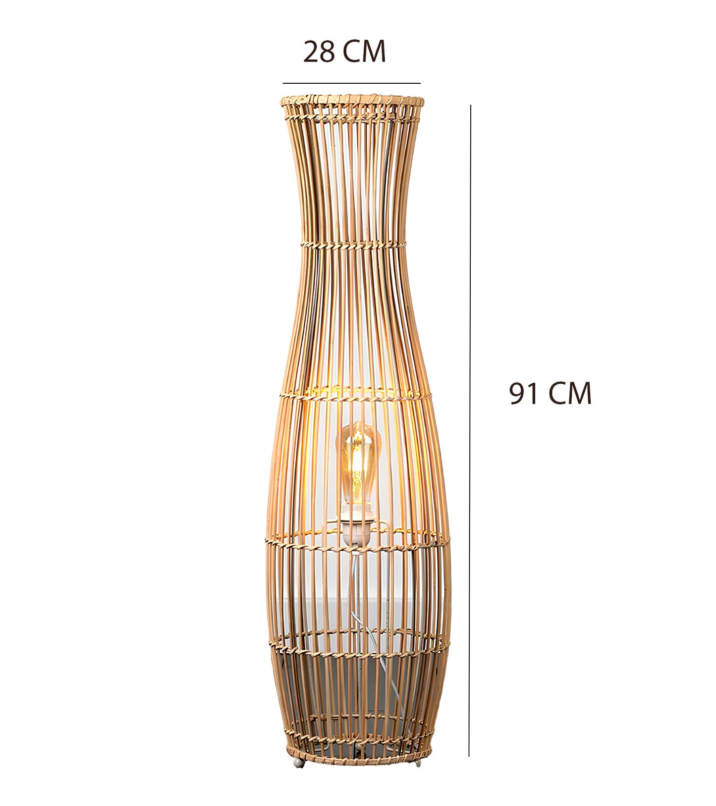 Rattan Floor Lamp | Bamboo Floor Lamp | Cane Floor Lamp - Samaya by Akway - Lighting > Floor Lamps