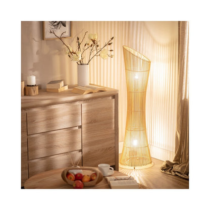Rattan Floor Lamp | Bamboo Floor Lamp | Cane Floor Lamp - Ujjala by Akway - Lighting > Floor Lamps