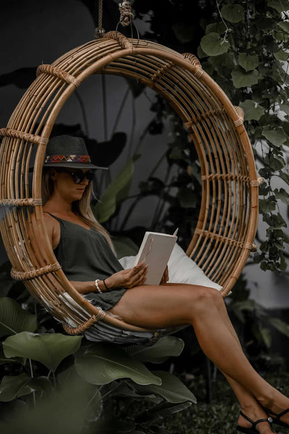 Bamboo Cane Swing Chair for Balcony & Bedroom - Anaisha | Akway
