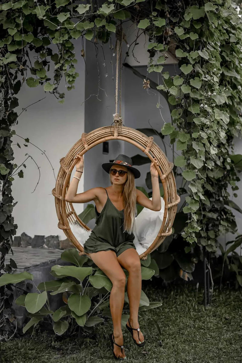 Bamboo Cane Swing Chair for Balcony & Bedroom - Anaisha | Akway