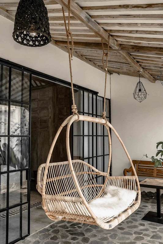 Bamboo Cane Swing Chair for Balcony & Terrace - Ananya | Akway