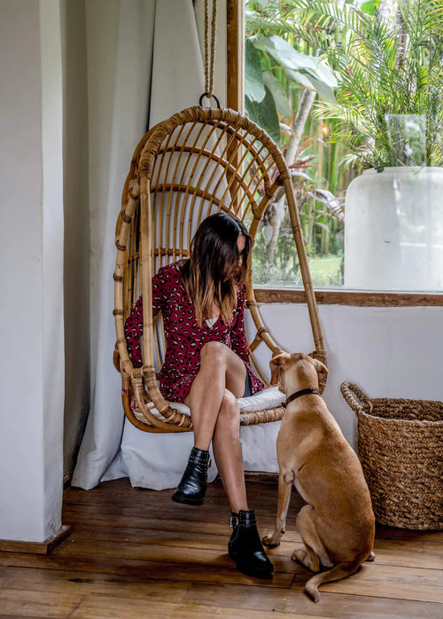 Bamboo Cane Swing Chair for Balcony & Patio - Asmee