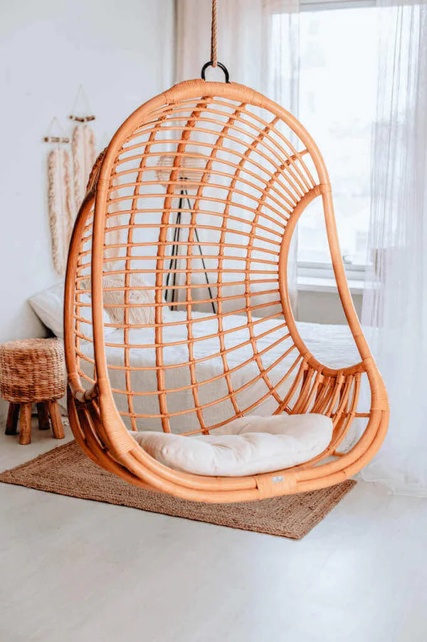 Bamboo Cane Swing Chair for Balcony & Living Room - Adah | Akway