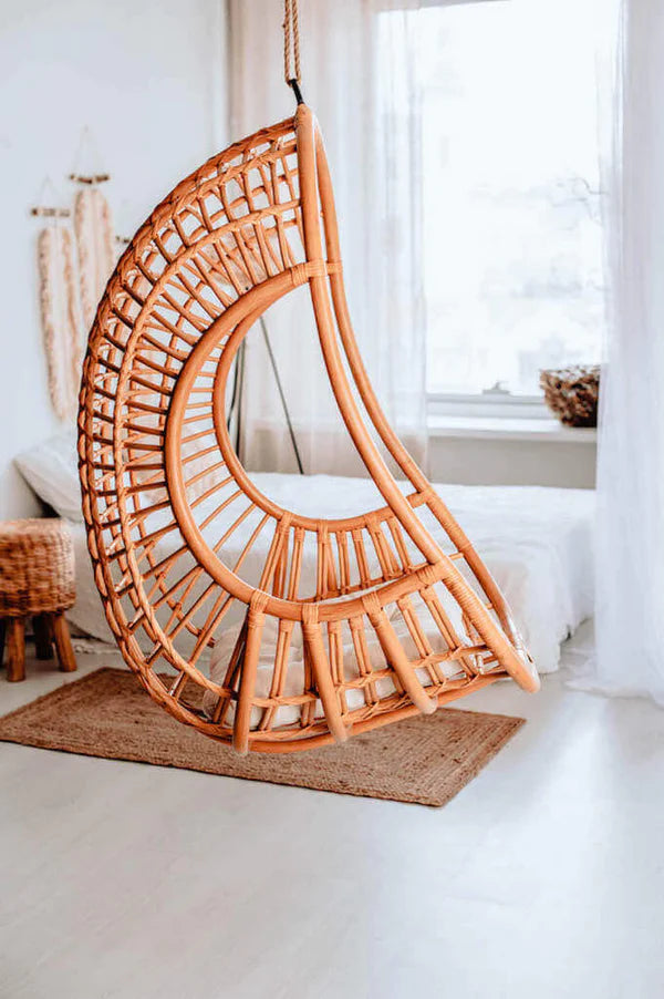 Bamboo Cane Swing Chair for Balcony & Living Room - Adah | Akway
