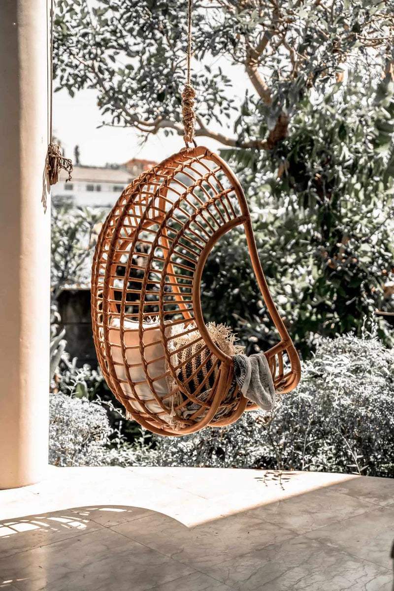Bamboo Cane Swing Chair for Balcony & Living Room - Adah | Akway