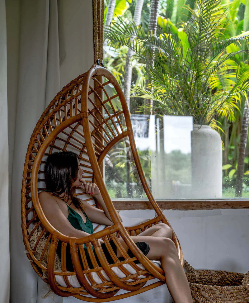 Bamboo Cane Swing Chair for Balcony & Living Room - Adah | Akway
