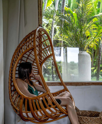 Bamboo Cane Swing Chair for Balcony & Living Room - Adah | Akway