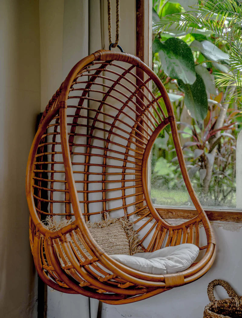 Bamboo Cane Swing Chair for Balcony & Living Room - Adah | Akway