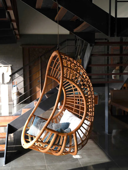 Bamboo Cane Swing Chair for Balcony & Living Room - Adah | Akway