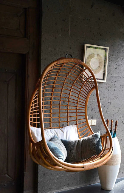 Bamboo Cane Swing Chair for Balcony & Living Room - Adah | Akway