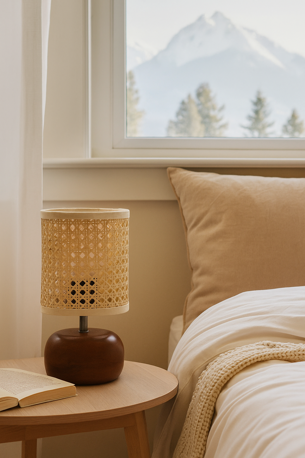 Handwoven Rattan Table Lamp for Cozy Home Décor - Beckett